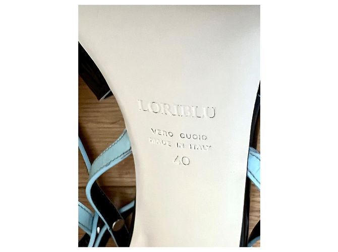 Loriblu Schnallenpumps aus Lackleder Schwarz Hellblau 40 - Ansicht 15