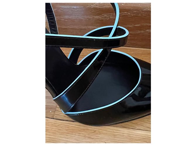 Loriblu Schnallenpumps aus Lackleder Schwarz Hellblau 40 - Ansicht 18