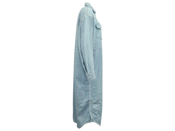Ganni x Levi'S Denim-Hemdkleid aus hellblauer Baumwolle - Ansicht 2