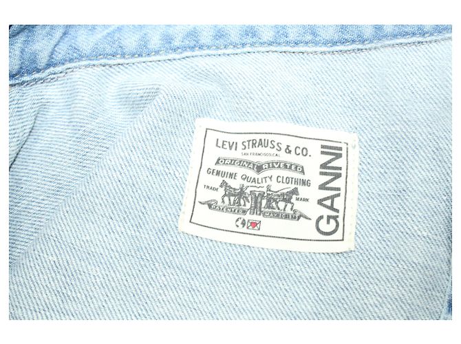 Ganni x Levi'S Denim-Hemdkleid aus hellblauer Baumwolle - Ansicht 4
