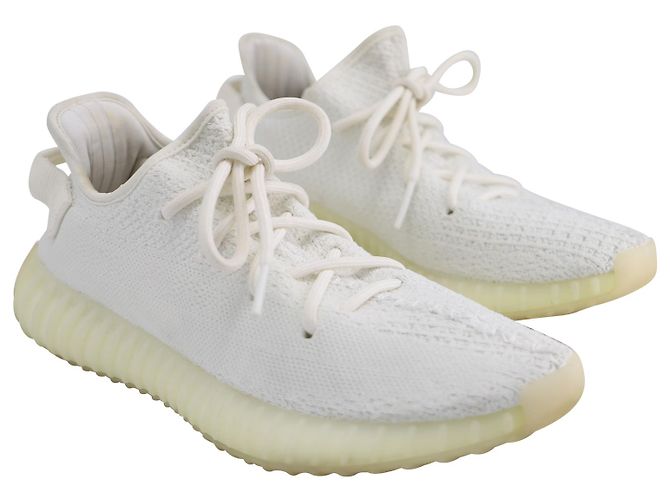 Yeezy Boost Knit 350 V2 in Triple White Spandex - view 3