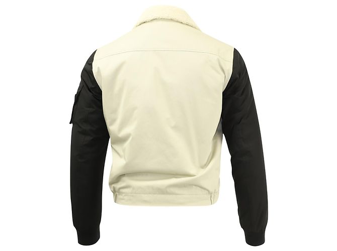 Dsquared2 Jaqueta cropped com mangas contrastantes em poliéster bege - vista 4