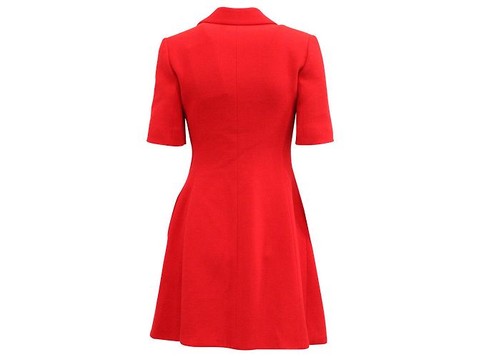 Abito Christian Dior foderato in lana rossa - vista 3