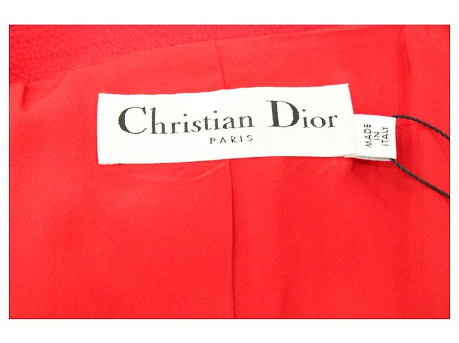 Abito Christian Dior foderato in lana rossa - vista 4