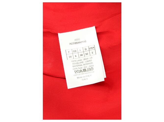 Abito Christian Dior foderato in lana rossa - vista 5