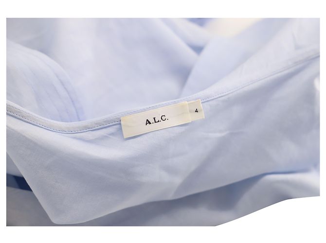 A.L.C BEIM.l.C. Brielle One-Shoulder-Top mit Rüschen aus hellblauer Baumwolle - Ansicht 3