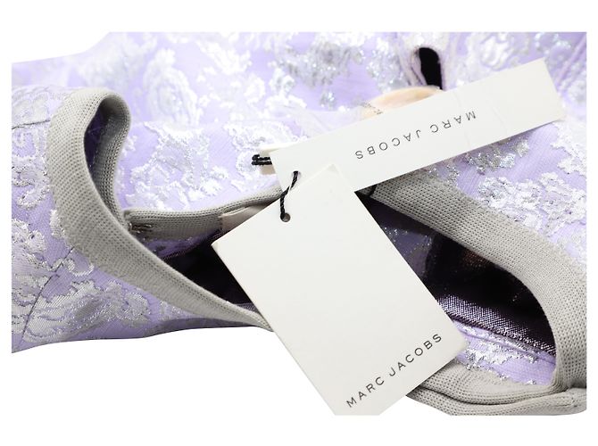Marc Jacobs Jacquard-Etuikleid mit Metallic-Blumenmuster aus violettem Polyester Lila - Ansicht 3