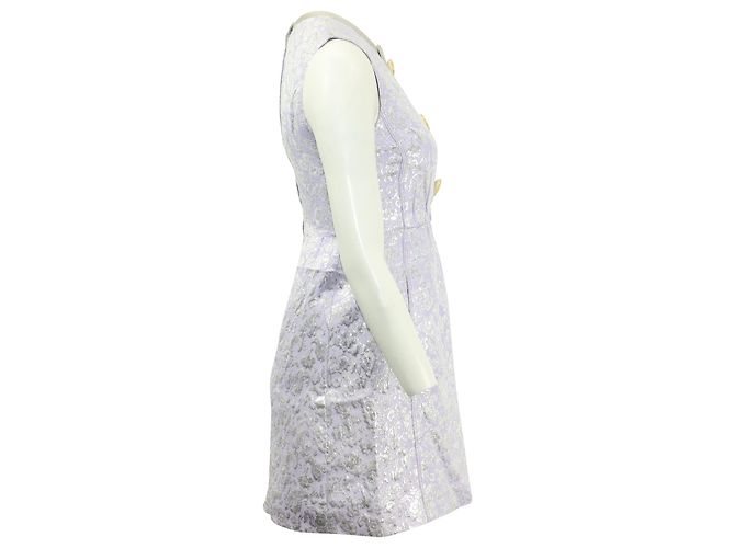Marc Jacobs Jacquard-Etuikleid mit Metallic-Blumenmuster aus violettem Polyester Lila - Ansicht 4