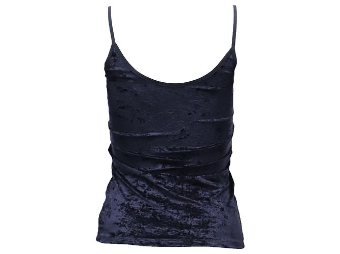 Canotta Vince Velvet in poliammide blu navy - vista 2
