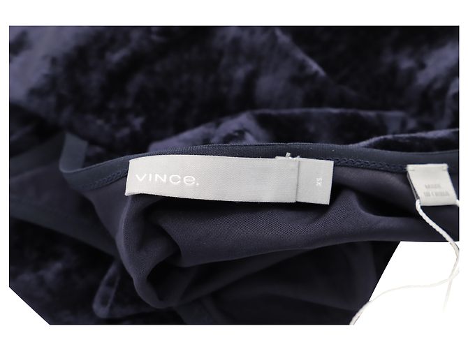 Canotta Vince Velvet in poliammide blu navy - vista 4