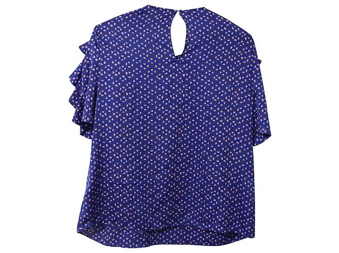Kate Spade Puffärmel Geo Dot Top aus mehrfarbiger Seide - Ansicht 4