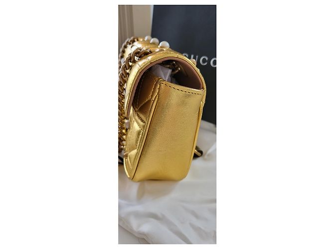 Gucci Marmont perla metallizzata D'oro - vista 10