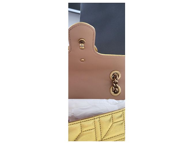 Gucci Marmont perla metallizzata D'oro - vista 8
