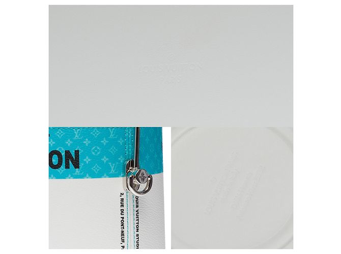 Louis Vuitton Sublime e rara borsa LV Paint Can blu turchese e bianca Bianco - vista 6