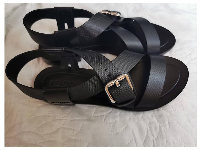 Sandali Kenzo in pelle nera con cinturino grosso Nero - vista 7