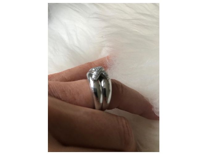 Chaumet Anello in oro bianco con maglie di diamanti - vista 4