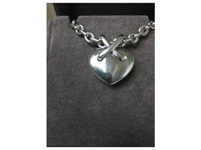 Chaumet Maglie a cuore e catena in oro bianco modello grande - vista 3