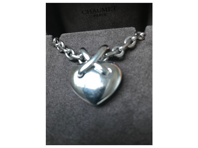 Chaumet Maglie a cuore e catena in oro bianco modello grande - vista 7
