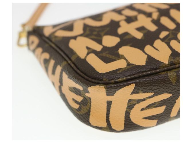 LOUIS VUITTON Monogram graffiti Pochette Accessori Pouch Orange LV Auth yk4130 Arancione - vista 17