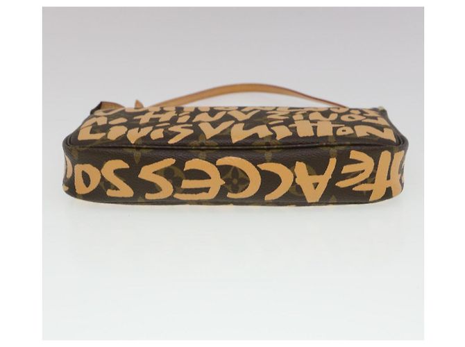 LOUIS VUITTON Monogram graffiti Pochette Accessori Pouch Orange LV Auth yk4130 Arancione - vista 5