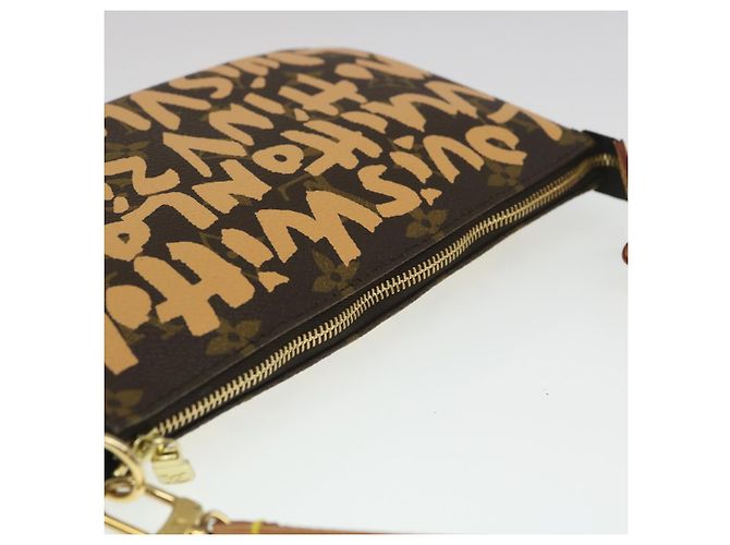 LOUIS VUITTON Monogram graffiti Pochette Accessori Pouch Orange LV Auth yk4130 Arancione - vista 6