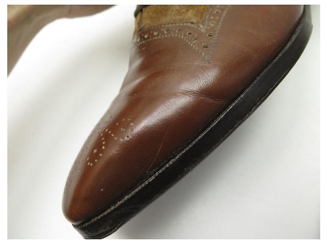 SCARPE AUBERCY RICHELIEU 6.5 41 SCARPE PELLE SCAMOSCIATA BIMATERIALE Nero - vista 9