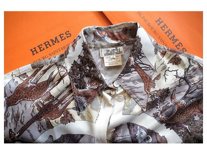 Camisa de seda Hermès Carrè Tanzanie de Robert Dallet Multicolor - vista 10