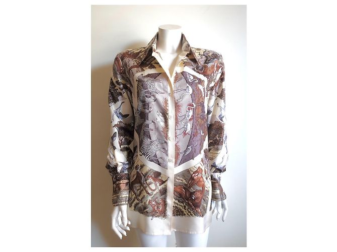 Camisa de seda Hermès Carrè Tanzanie de Robert Dallet Multicolor - vista 2