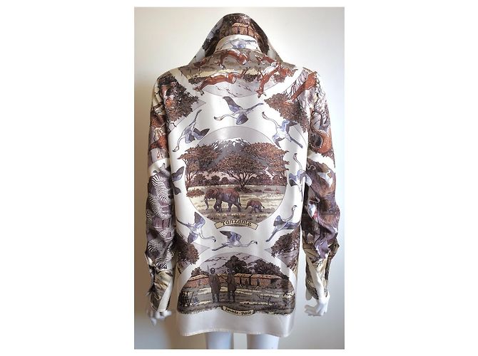 Camisa de seda Hermès Carrè Tanzanie de Robert Dallet Multicolor - vista 5