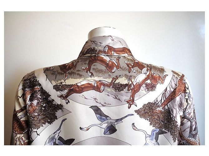 Camisa de seda Hermès Carrè Tanzanie de Robert Dallet Multicolor - vista 6