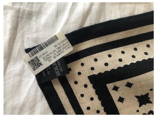 Hermès scialle 140 cms 70% cachemire 30% soie Crudo - vista 6
