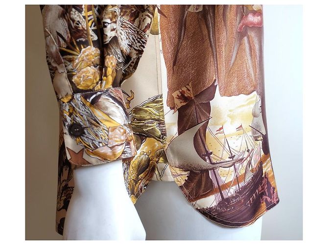 Camisa de seda Hermès con motivos Carré de Oliver Kermit Multicolor - vista 8