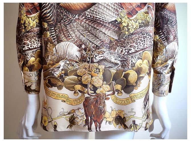 Camisa de seda Hermès con motivos Carré de Oliver Kermit Multicolor - vista 9