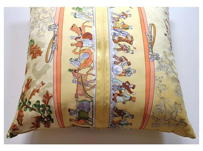 Cuscino in seta Hermès Yellow - view 11