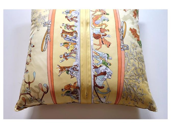 Cuscino in seta Hermès Yellow - view 13