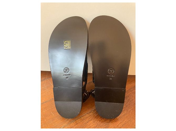 Sandali Chanel in pelle d'agnello neri Nero - vista 4