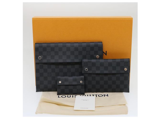 LOUIS VUITTON Damier Graphite Alpha Triple Pouch N60255 LV Aut 29633alla - vista 44
