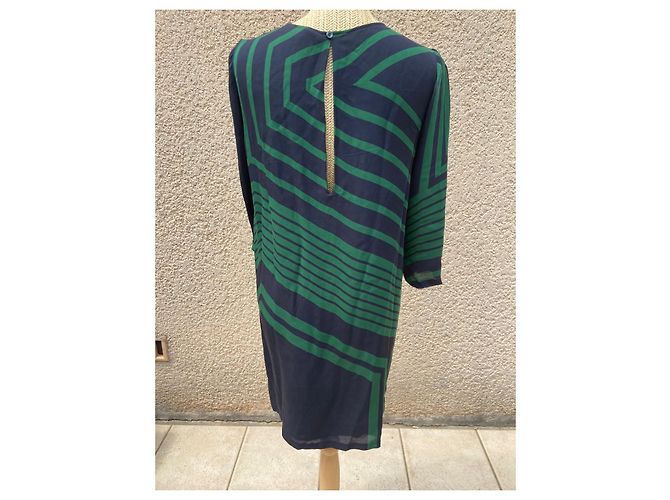 Stella Mc Cartney Abito in seta Stella McCartney Verde Blu Navy - vista 5