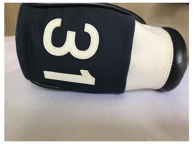 Borsa Chanel N in tela 5 Nero Bianco sporco - vista 12