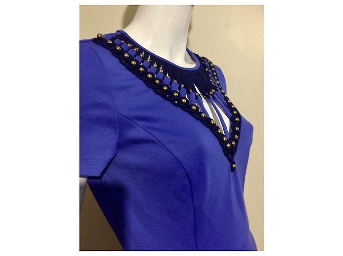 Alice by Temperley Vestido com recorte em gaiola e enfeites de pérolas Azul - vista 2