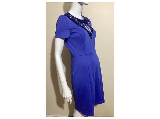 Alice by Temperley Vestido com recorte em gaiola e enfeites de pérolas Azul - vista 3