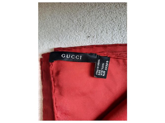Sciarpa Gucci in seta nera rossa verde Nero Rosso - vista 2