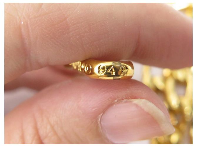 NEUER VINTAGE CHANEL KETTENGÜRTEL 3 ROWS MEDAILLON LOGO CC T 65 75 Gürtel Golden - Ansicht 6