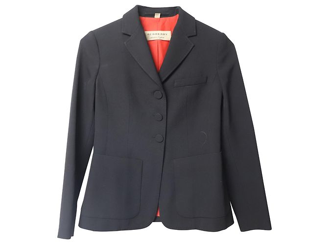 Blazer Burberry dalla linea semi svasata in lana nera Nero - vista 4