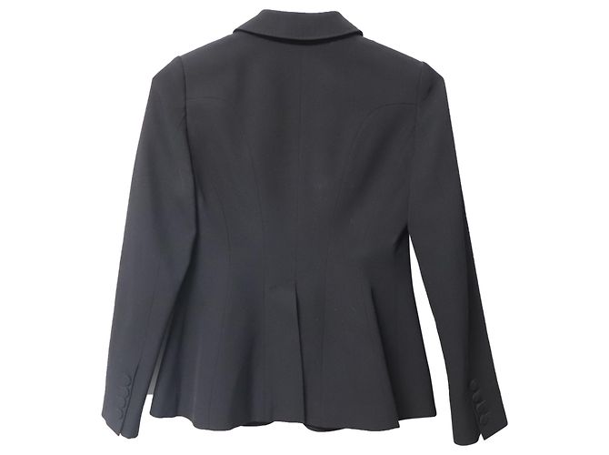Blazer Burberry dalla linea semi svasata in lana nera Nero - vista 5