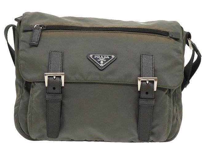 PRADA Borsa A Tracolla Nylon Grigio Auth ar6903 - vista 2