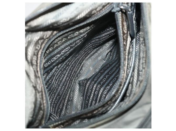 PRADA Borsa A Tracolla Nylon Grigio Auth ar6903 - vista 26