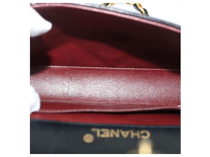 CHANEL Matelasse Borsa a spalla Pelle di agnello Nero Oro CC Auth jk1831 D'oro - vista 10