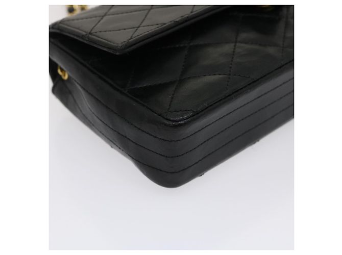 CHANEL Matelasse Borsa a spalla Pelle di agnello Nero Oro CC Auth jk1831 D'oro - vista 14