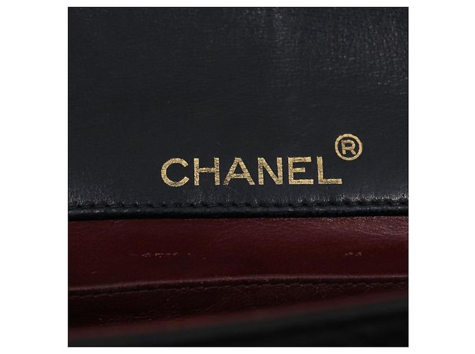 CHANEL Matelasse Borsa a spalla Pelle di agnello Nero Oro CC Auth jk1831 D'oro - vista 18